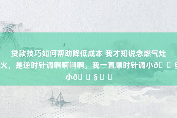 贷款技巧如何帮助降低成本 我才知说念燃气灶调小火，是逆时针调啊啊啊啊，我一直顺时针调小😧 ​​