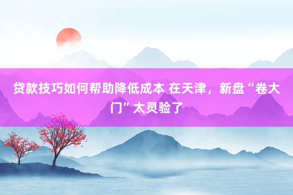 贷款技巧如何帮助降低成本 在天津，新盘“卷大门”太灵验了