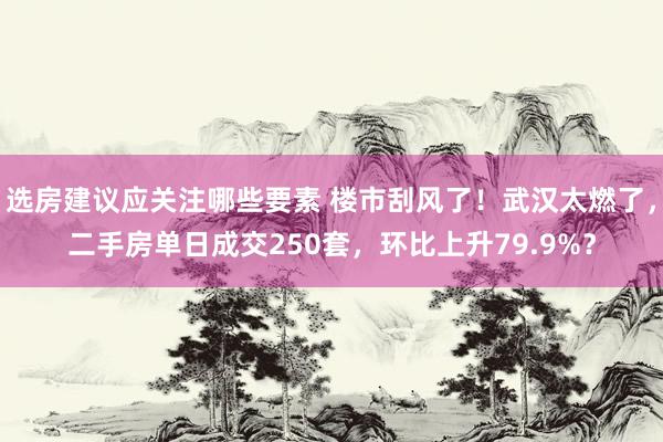 选房建议应关注哪些要素 楼市刮风了！武汉太燃了，二手房单日成交250套，环比上升79.9%？