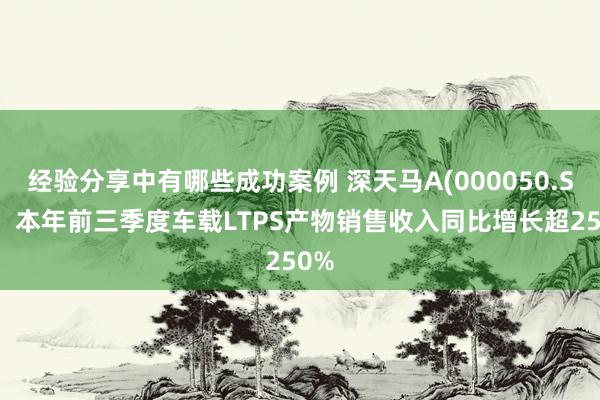 经验分享中有哪些成功案例 深天马A(000050.SZ)：本年前三季度车载LTPS产物销售收入同比增长超250%