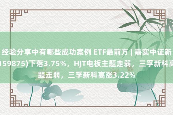 经验分享中有哪些成功案例 ETF最前方 | 嘉实中证新动力ETF(159875)下落3.75%，HJT电板主题走弱，三孚新科高涨3.22%