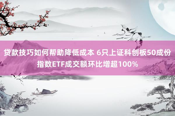 贷款技巧如何帮助降低成本 6只上证科创板50成份指数ETF成交额环比增超100%