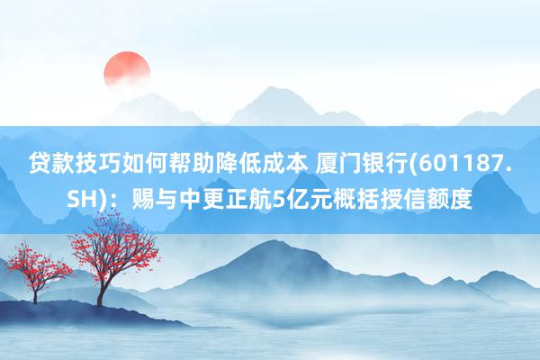 贷款技巧如何帮助降低成本 厦门银行(601187.SH)：赐与中更正航5亿元概括授信额度