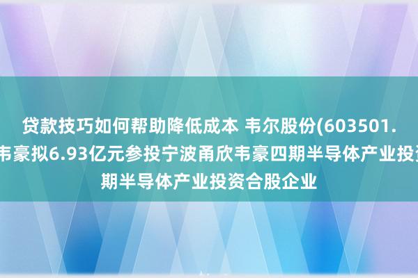 贷款技巧如何帮助降低成本 韦尔股份(603501.SH): 绍兴韦豪拟6.93亿元参投宁波甬欣韦豪四期半导体产业投资合股企业