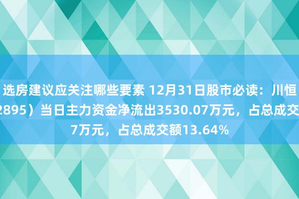 选房建议应关注哪些要素 12月31日股市必读：川恒股份（002895）当日主力资金净流出3530.07万元，占总成交额13.64%