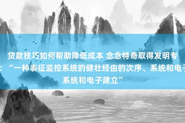 贷款技巧如何帮助降低成本 念念特奇取得发明专利授权：“一种表征监控系统的健壮经由的次序、系统和电子建立”