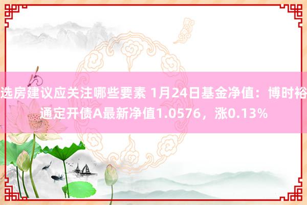 选房建议应关注哪些要素 1月24日基金净值：博时裕通定开债A最新净值1.0576，涨0.13%